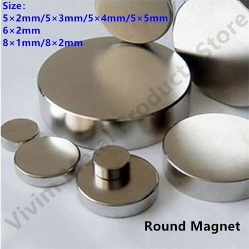 10 20 50PCS/Lot 5x2 5x3 5x4 5x5 6x2 8x1 8x2mm Magnet Hot Small Round Magnet Strong magnets Rare Earth Neodymium Magnet