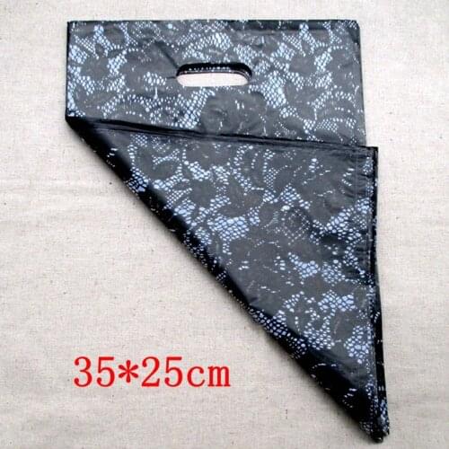 100pcs/lot Flower Printed Plastic Recyclable Useful Packaging Bags Shopping Hand Bag Protable Boutique Gift Carrier 35*25cm15253