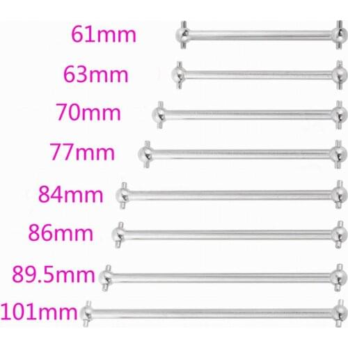 2pcs Steel Metal RC Car Drive Shaft Dogbone 61mm 63mm 70mm 77mm 84mm 86mm 89.5mm 101mm for HSP and DIY Traxxas Tamiya Hpi Axial