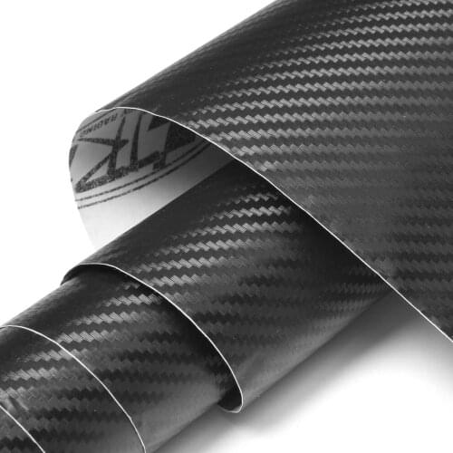 250 x 65cm Universal Black 3D Carbon Fiber Vinyl Car Motorcycle Wrap Sheet Roll Film Sticker Foil Decal Car Styling Accessories
