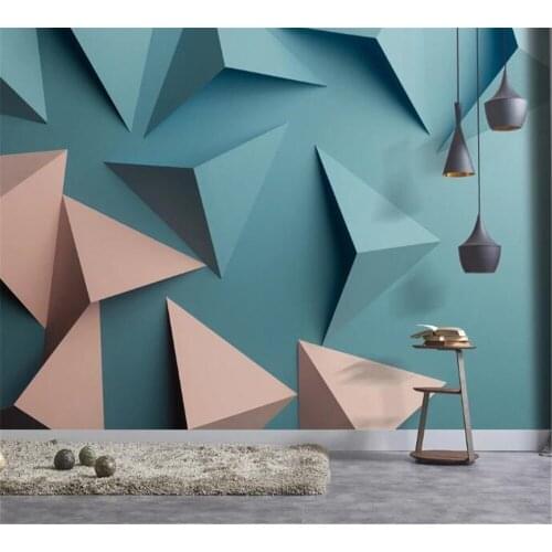 Beibehang Customized 3D mural fashion three-dimensional triangle background wall Nordic minimalist geometric background wall