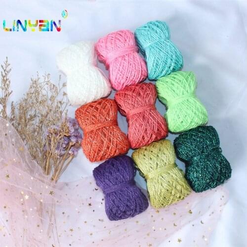 50g*5 balls yarn for knitting Gold and silver thread purl Hollow Yarn characteristic Doll line candy color crochet thread t4