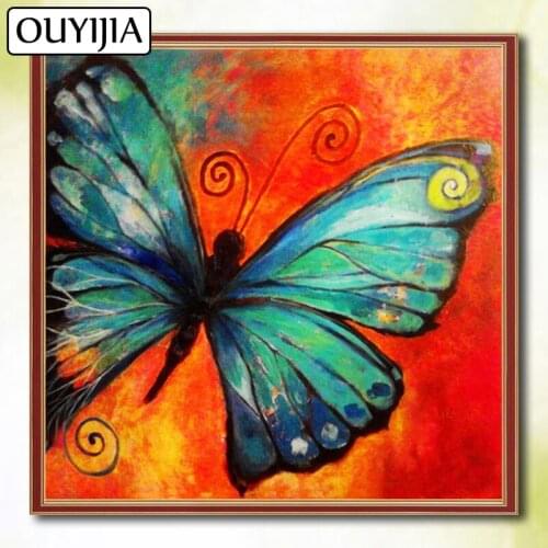 OUYIJIA Butterfly Flower 5D DIY Diamond Painting Full Square Cartoon Picture Of Rhinestone Mosaic Diamond Embroidery Animal Bird