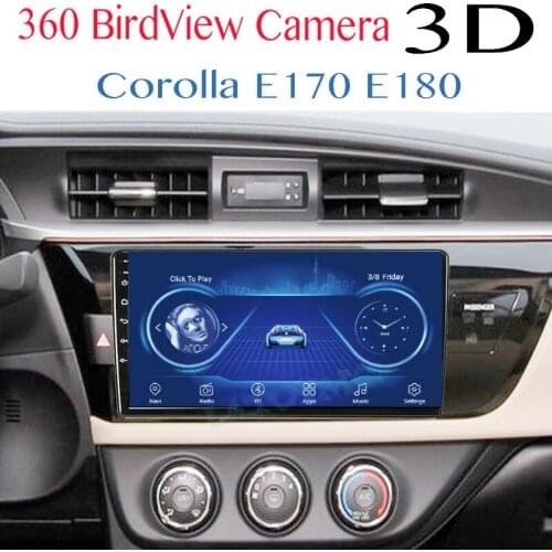 Car Audio Navigation GPS Stereo Carplay DVR 360 Birdview Around 4G Android System For TOYOTA Corolla Auris E170 E180 2012~2018