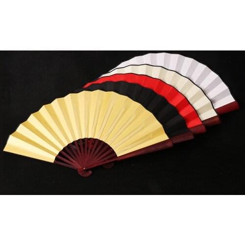 Large DIY Blank Folding Hand Fans Personalized Bamboo Chinese Fan Fine Art Painting Programs Wedding Silk Fan 10" 8" 10pcs/lot