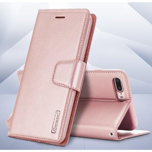 10pcs Hanman Sheepskin Leather Case For iPhone 8 Plus X XR XS 11 Pro MAX Cover Flip Book Card Holder Stand Wallet with Card Slot