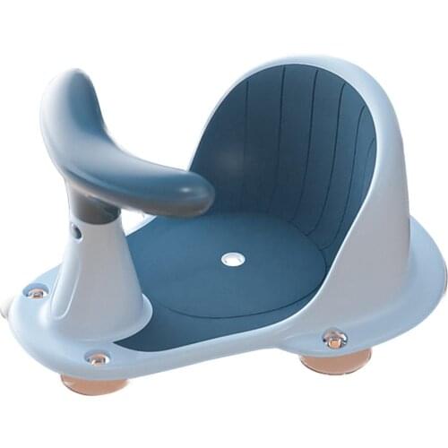 Cartoon Baby Bath Seat with Arm Handle TPR Non-slip Comfortable Safety Pool Tub Shower Chair Infant Bathtub Stool 5 Suction Cups