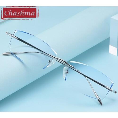 Men Ultra Light Eyeglass Pure Titanium Prescription Lenses Women Rimless Optical Progressive Frames Anti Blue Ray Glasses Frame