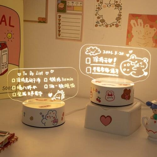 Ins Message Board Night Light Bedroom Decoration Sleep Light Cute Girl Heart Desktop Atmosphere Light with Free Marker Sticker