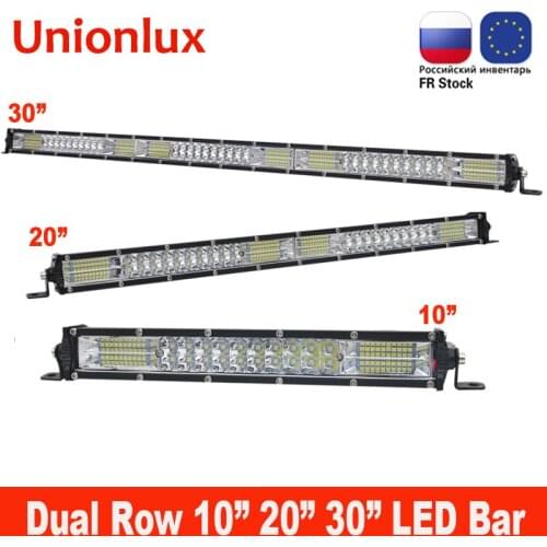 Dual Row 10" 20" 30" Offroad LED Light Bar Super Slim 10D Combo Led Bar Spot Flood Work Light for Trucks Tractor SUV ATV 12V