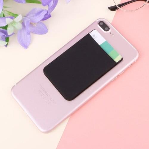 Elastic Phone Wallet RFID Credit ID Card Holder Adhesive Pocket Sticker Lycra Y5JD