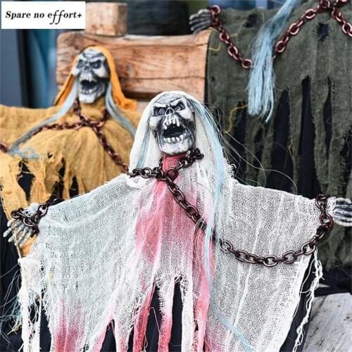 Electric Doll Scary Eyes Glowing Festival Party Decor Hanging Ghost Ornaments Halloween Decoration for Home Office Bar Club Ktv