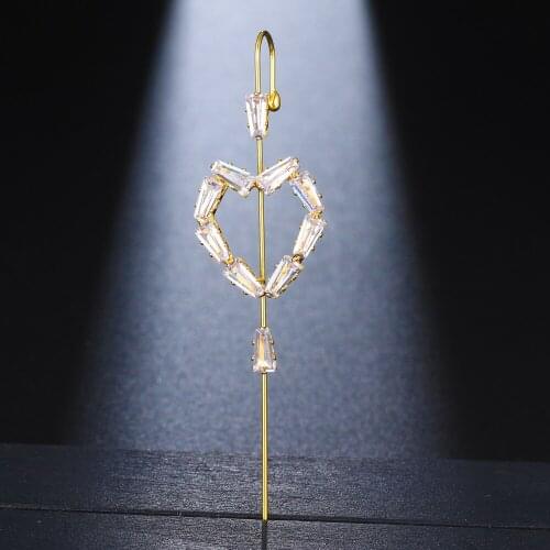 Emmaya Loving Heart Shape Design Earring For Women&Girls Two Colors Choice With Tiny Zirconia Banquet Fashion Jewelry