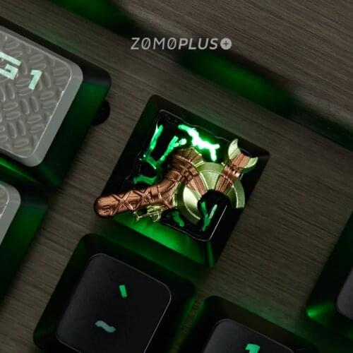 Key cap mechanical keyboard keycap personality design,Force staff DOTA2 game theme key cap MX axis aluminum alloy keycaps,M15