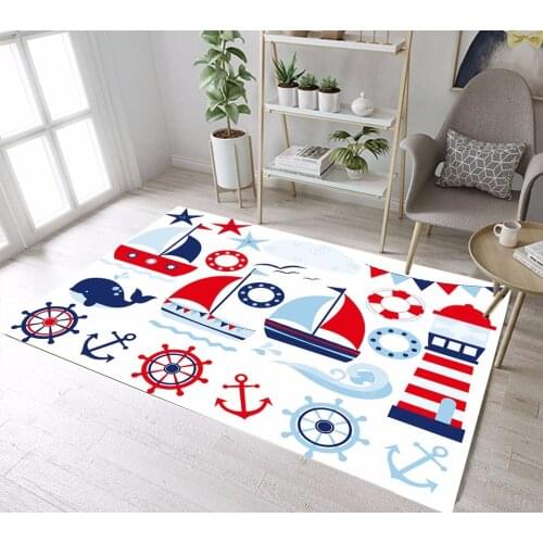 Sailing Away Boy Area Rugs And Carpets for Kids Baby Home Living Room Large Soft Cushion Bedroom WC kitchen Floor Door Bath Mats