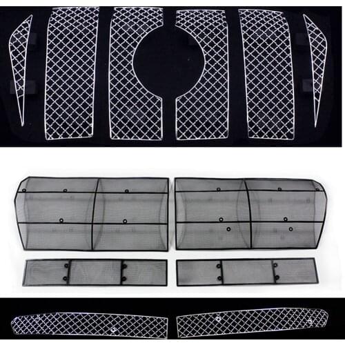 Car Stainless Steel Grille Cover For Toyota Land Cruiser Prado 2018 Inner outer Lower Anti-insect Grill