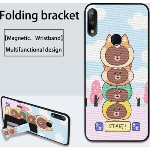 Lovely Bear Folding Wrist Case For Asus Zenfone Max Pro M2 ZB631KL ZB633KL Back cover Coque Funda For Asus 5Z ZE620KL ZS620KL
