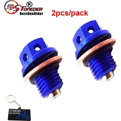STONEDER 2x Blue Magnetic Oil Drain Bolt Plug For Chinese Lifan YX Zongshen Engine Pit Dirt Bike ATV 50cc - 160cc