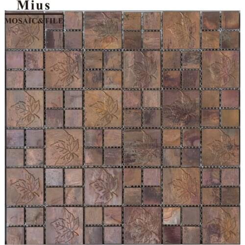 Sqiare Copper kitchen copper mosaic tile design