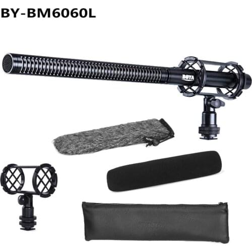 BOYA BY-BM6060L Shotgun Video Interview Microphone w/ Shock Mount,Windscreen,Case for Canon Nikon Sony DSLR Camera Camcorder