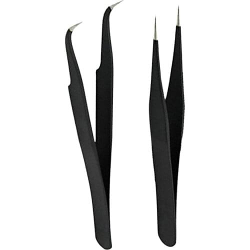Tweezer Set for Eyelash Extensions, False Eyelashes And Cosmetics