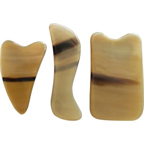 Natural boutique horn body massage scraping acupuncture massage board face scrape back leg finger eye meridian dial-piece