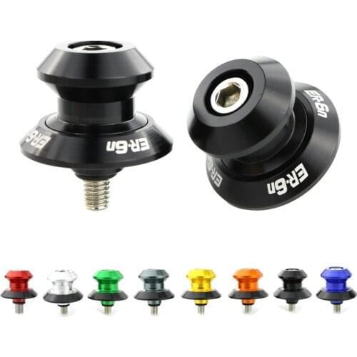 Fit For KAWASAKI ER-6N ER6N 2005 2006 2007-2013 2014 2015 Swing Arm Sliders Spools Stand Bobbins Screws Slider Aluminum Alloy