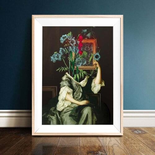 Poster Wall Art Modular Pictures Abstract Vintage Figure Flower Nordic Style Canvas Painting For Living Room Home Decor Printing