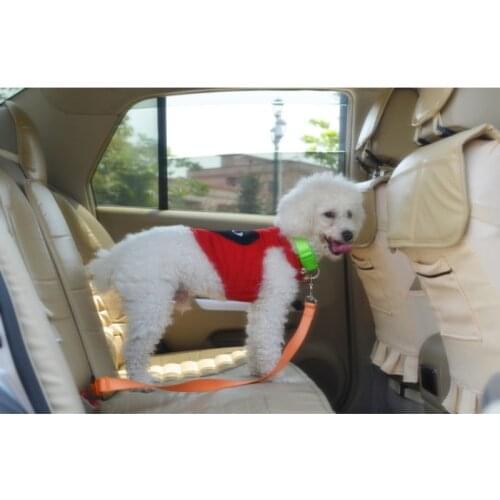 Dog Seat Belt Attachment Car Accessories Metal Buckle Vehicle Seatbelt Tether Harness Adjustable Pet Safety Leads