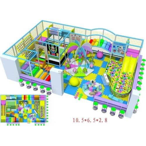 CE certified indoor playground equipment with double slide and big ball pool CIT-IN1107