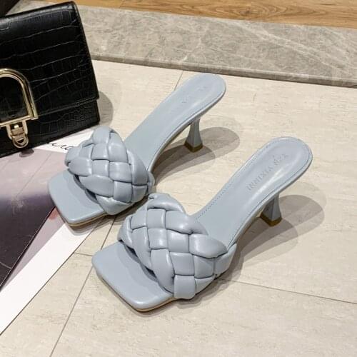 High-heeled slippers summer new Korean version with a word style trendy temperament stiletto sandals and slippers women
