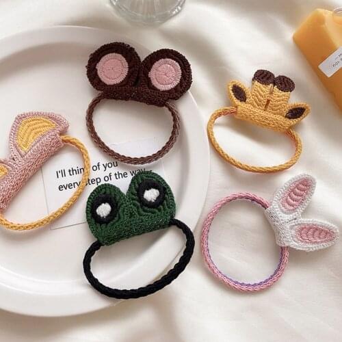 Stereoscopic Animal Ears Braided Embroidery Hair Rope Colorful Cute Hair Ring Girls Hairbands Gifts