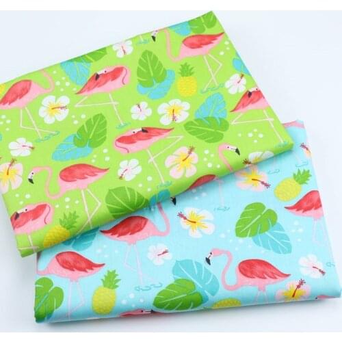 Syunss Leaf Pineapple Flamingo Printed Cotton Fabric for Diy Patchwork Quilt Baby Cribs The Cloth Cushions Blanket Sewing Tissus