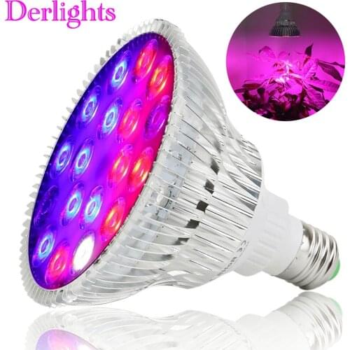 54W Full Spectrum LED Grow Light UV IR AC85~265V E27 Growth Lamp for Indoor Hydroponics Flower Veg Greenhouse Tent
