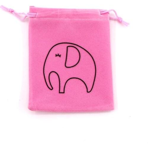 Velvet Pouches With Print Logo Need Cost 100pcs Beige Velvet Jewelry Packaging Bags 9x12cm Drawable Wedding Necklace Ring Bag