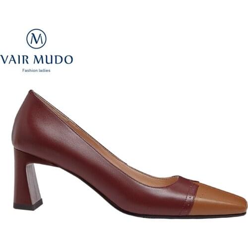 VAIR MUDO 2021 New Spring Autumn Pumps Mary Janes High Heels 6cm Elegant Sweet Style Genuine Leather Handmade Shoes D157L