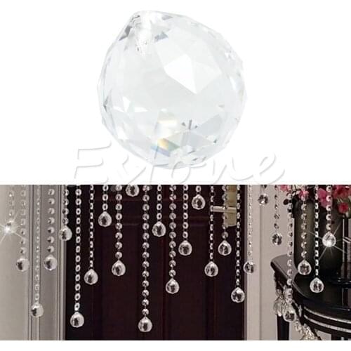 1 Clear Crystal Ball Lamp Prism Rainbow Sun Catcher Wedding Decor Home 20mm