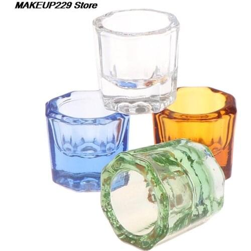 1Pcs Acrylic Nail Cup Clear Crystal Bowl Acrylic Powder Liquid Holder Dappen Dish Salon Equipment Nail Art Design Tool
