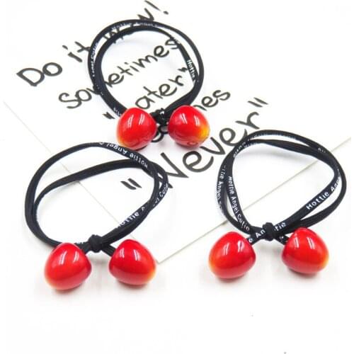 10PCS/LOT Novelty Cherry Elastic Hair Bands For Girls Bohemian Headband Scrunchy Korean Fashion Kids Hair Accessories For Women