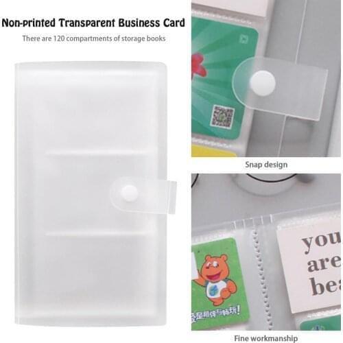 120 Slots ID Holders PP Matte Business Card Book Large Capacity Cards Clip Ticket Collection Stocks