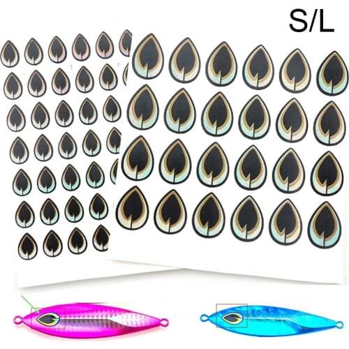 2D Holographic Laser Flat Fishing Lure Baits Eyes Tape Flat Fishing Lure Eyes Stickers Realistic 2D Fishing Eyes S/L