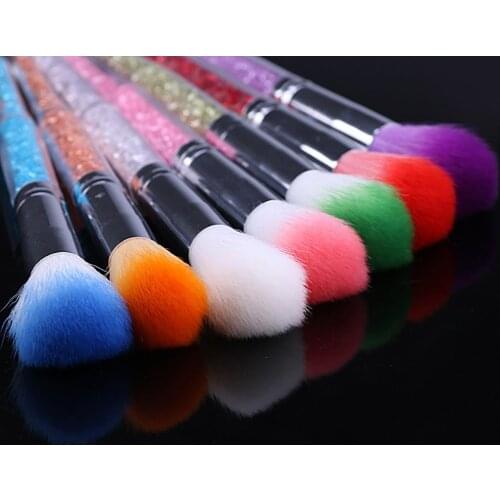 3Pcs/Set Random Color Soft Nail Art Blush Powder Cleaning Brush Dust Remover Manicure Makeup Tool Easy to Use