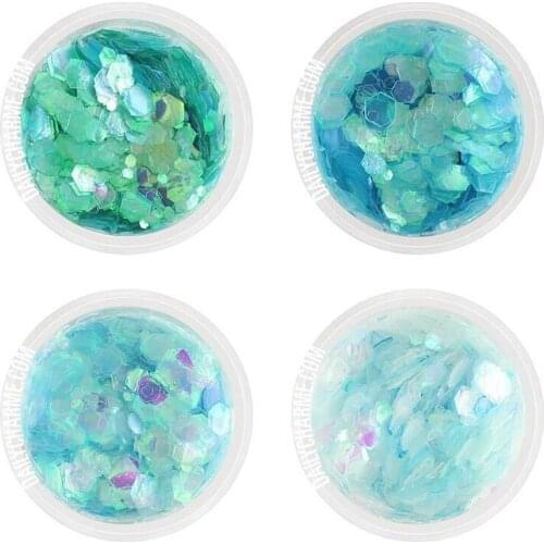 4pcs 10ml big blue Gradient color shiny glitter Powder for jewelry making diy,Nail Glitter Sequin Powder For nail art decoration