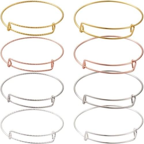 40pcs/set Adjustable Iron Bangle Making Mixed Color Expandable Bangle Wire for Jewelry Making DIY Bracelet 2-5/8"(6.8cm)
