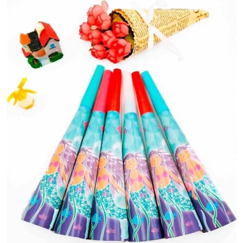6pcs/bag Cute Mermaid disposable noise maker Party Supplies Whistle/Trumpet/Horn Kids Birthday Decoration Baby Shower kids favor