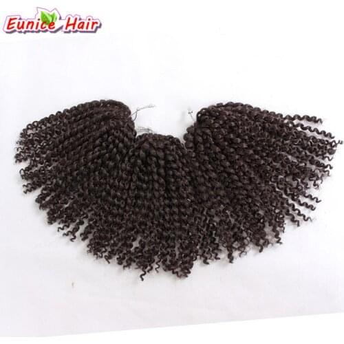 8inch Ombre Kinky Curly Crochet Hair Synthetic Malibob Braids Hair Extension Black Bug High Temperature Fiber Mali Bob 3pcs