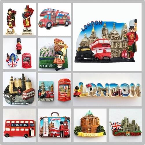 England London Flavor 3D Bus Magnets Fridge Magnetic Tourist Souvenir Decoration Articles Handicraft Gifts