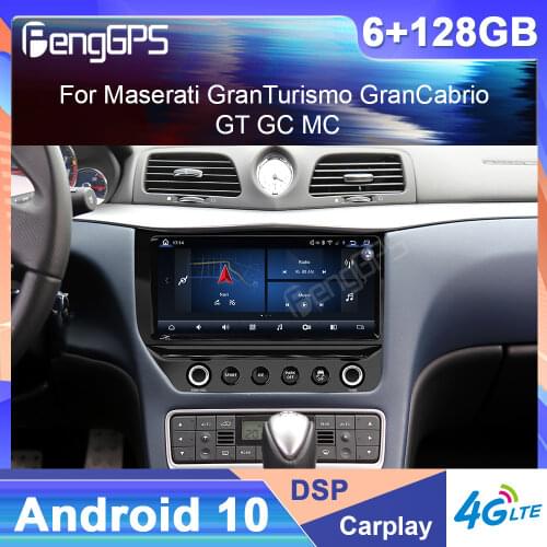 Android 9.0 Car Aircon Board For Maserati GT GC GranTurismo Black Screen Carbon Fiber Multimedia Player GPS Navigation 2 din DVD