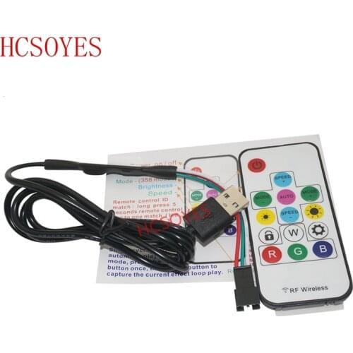 5V USB plug 3ky/14Key RF Remote Wireless LED Controller Controller For WS2812 WS2812B Driver IC Colorful RGB LED Strip 5050