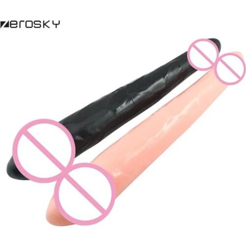 Zerosky Large Double Dildo Realistic Penis 40cm Huge Dildos Fake Dicks Sex Toys for Women Waterproof Penis Anal Plug for Adults